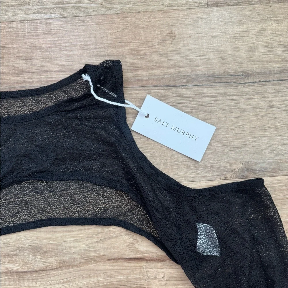 SALT MURPHY Men's Black Long Sleeve Mesh Cropped Top Avant Garde Medium NWT - Picture 3 of 7